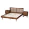 Baxton Studio Rina MidCentury Modern Ash Walnut Finished Wood 3Piece Full Size Bedroom Set with Synthetic Rattan 223-9812-9813-11298-ZORO - alternate 4